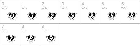 Thorn_Heart numbers 0-9 preview