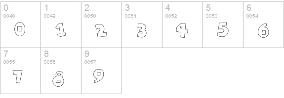 Tiki Tropic Outline numbers 0-9 preview