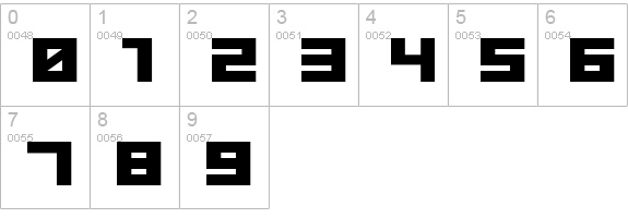 TimeTrek numbers 0-9 preview