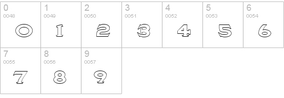 TinplateTitlingWide numbers 0-9 preview