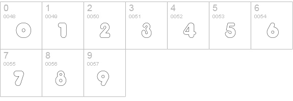 TooMuchClear numbers 0-9 preview