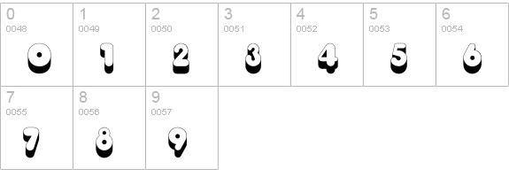 TooMuchShadow numbers 0-9 preview