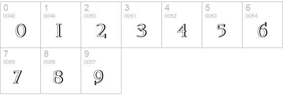 Tooth31-Shadow numbers 0-9 preview