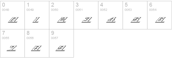 Top Speed Outline numbers 0-9 preview