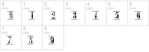 Toreador numbers 0-9 preview