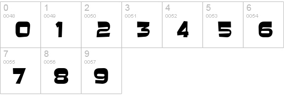 TR Baveuse numbers 0-9 preview