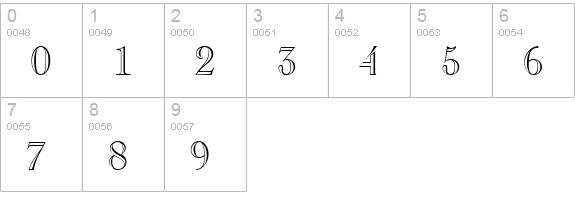 TR CasperOpenFace Plain numbers 0-9 preview