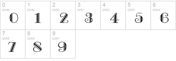 TR Galleria numbers 0-9 preview