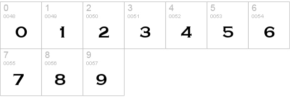 TR Schubert Bold numbers 0-9 preview