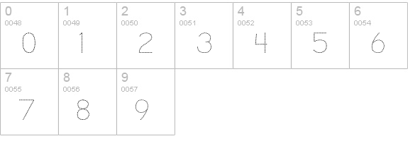 Trace Font for Kids numbers 0-9 preview