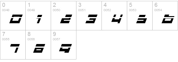 Trajia Laser Italic numbers 0-9 preview