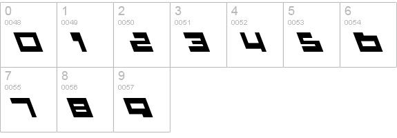 Trajia Leftalic numbers 0-9 preview