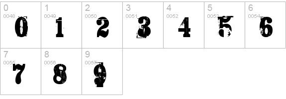 TRASHED numbers 0-9 preview