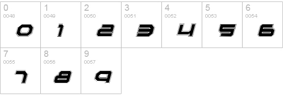 Traveler Pro Italic numbers 0-9 preview