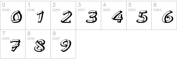 TreehouseExtended Oblique numbers 0-9 preview
