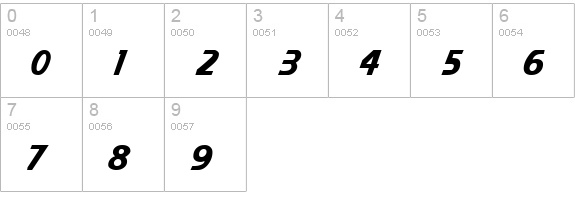 TrekkerTwo Regular numbers 0-9 preview
