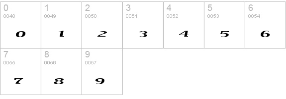 trigan ThinItalic numbers 0-9 preview