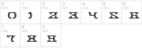 Trillium-Gilded numbers 0-9 preview