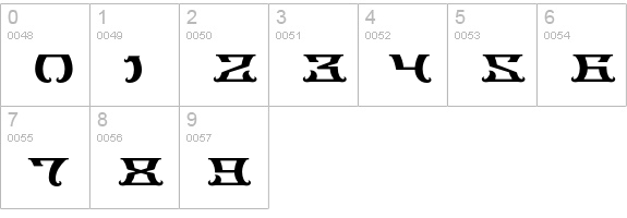 Trillium-Regular numbers 0-9 preview