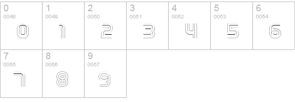 Trisect Thin numbers 0-9 preview