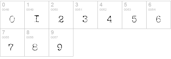 TrixieCyr-Light numbers 0-9 preview
