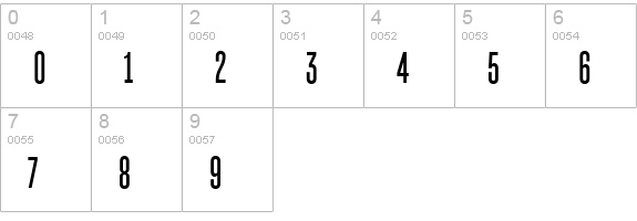 TT Bluescreens Bold numbers 0-9 preview