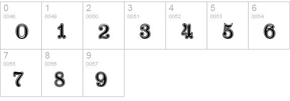 TuskcandyInline numbers 0-9 preview