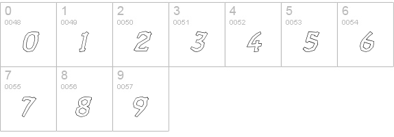 Twig Bold Inline Oblique numbers 0-9 preview