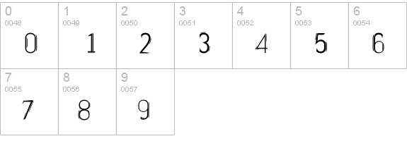 Twin Liner Font numbers 0-9 preview