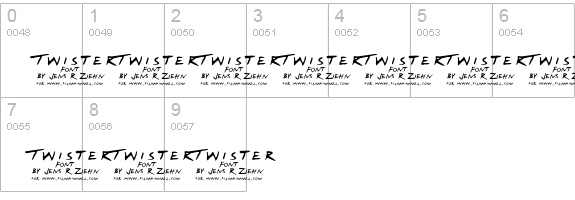 Twister numbers 0-9 preview