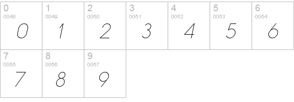 Typo Grotesk Thin Italic numbers 0-9 preview