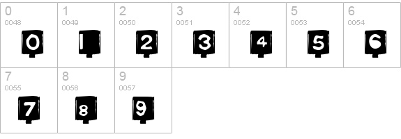 Typo Negative numbers 0-9 preview