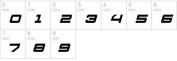 U.S.S. Dallas Italic numbers 0-9 preview