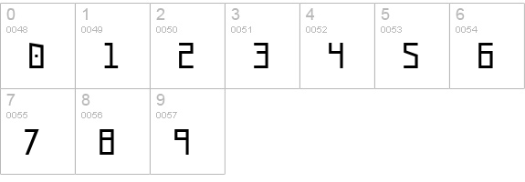 UA Squared numbers 0-9 preview