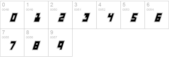 UFO Hunter Academy Italic numbers 0-9 preview