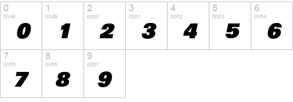 UltimateSerial-Heavy-Italic numbers 0-9 preview
