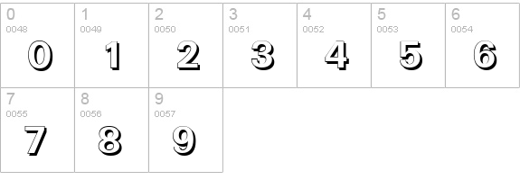 UltimateShadow-Bold numbers 0-9 preview