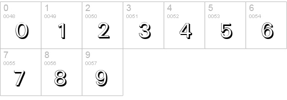 UltimateShadow-Regular numbers 0-9 preview