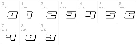 Ultra-SevenItalicW numbers 0-9 preview