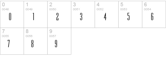 UltraCondensedSansTwo numbers 0-9 preview