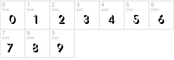 UltraShadow numbers 0-9 preview