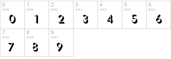 UltraShadow Regular numbers 0-9 preview