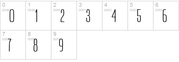 Ultrathins numbers 0-9 preview