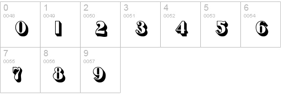 Uncle Bob MF Shadow numbers 0-9 preview