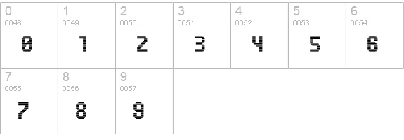 UNDA-Horizontal numbers 0-9 preview