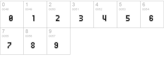 UNDA-Outline numbers 0-9 preview