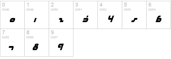 uni-sol condensed italic numbers 0-9 preview