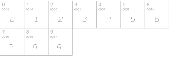 Uniglow-TenCursive numbers 0-9 preview