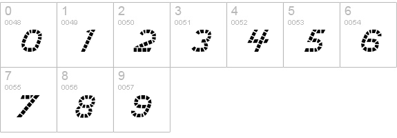 UnionSquareRightSlant numbers 0-9 preview