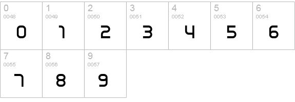 Unisect Bold numbers 0-9 preview